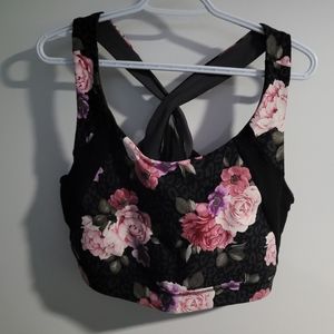 Torrid - 3X Sports Bra - Floral & Leopard Pattern with Sheer Back